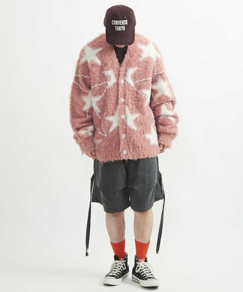 CONVERSE TOKYO(コンバーストウキョウ)の「STAR★ ALLOVER STITCH KNIT CARDIGAN(カーディガン/ボレロ・レディース・ピンク/グレー/サックスブルー・SMALL/MEDIUM)」の4枚目の写真