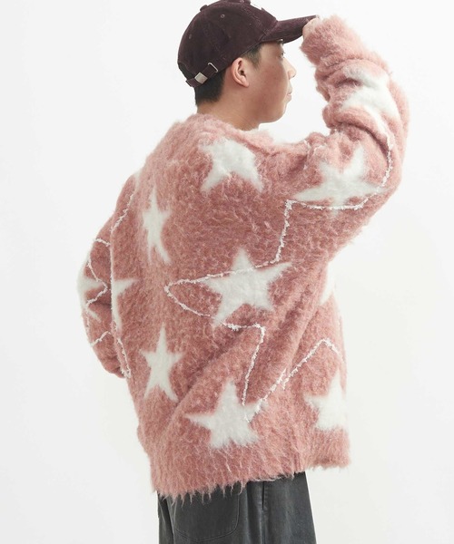 CONVERSE TOKYO(コンバーストウキョウ)の「STAR★ ALLOVER STITCH KNIT CARDIGAN(カーディガン/ボレロ・レディース・ピンク/グレー/サックスブルー・SMALL/MEDIUM)」の5枚目の写真