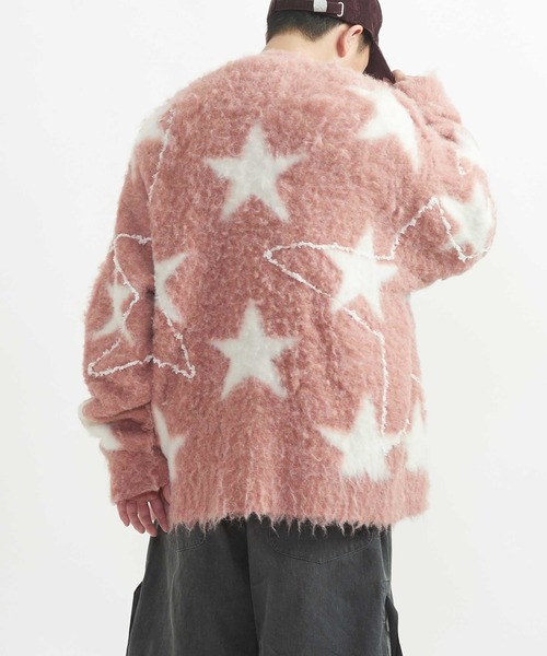 CONVERSE TOKYO(コンバーストウキョウ)の「STAR★ ALLOVER STITCH KNIT CARDIGAN(カーディガン/ボレロ・レディース・ピンク/グレー/サックスブルー・SMALL/MEDIUM)」の6枚目の写真