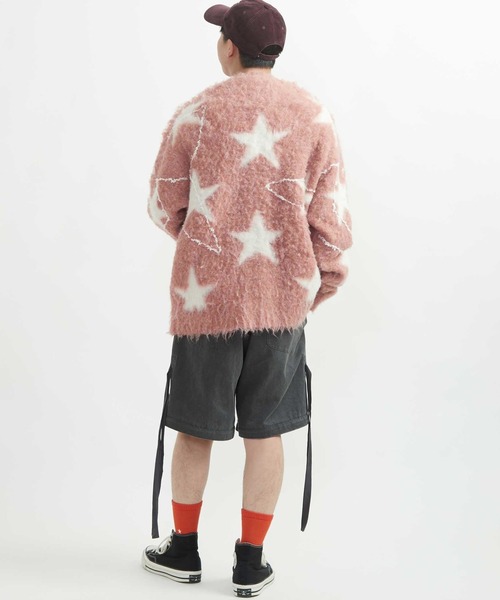 CONVERSE TOKYO(コンバーストウキョウ)の「STAR★ ALLOVER STITCH KNIT CARDIGAN(カーディガン/ボレロ・レディース・ピンク/グレー/サックスブルー・SMALL/MEDIUM)」の7枚目の写真