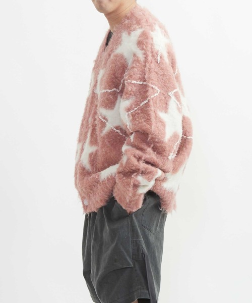 CONVERSE TOKYO(コンバーストウキョウ)の「STAR★ ALLOVER STITCH KNIT CARDIGAN(カーディガン/ボレロ・レディース・ピンク/グレー/サックスブルー・SMALL/MEDIUM)」の8枚目の写真