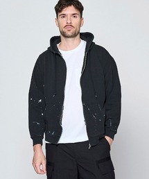 mpa4241- Vintage Wash Splash Zip-up Hooded Sweatshirt フルジップパーカー(HJ2701)