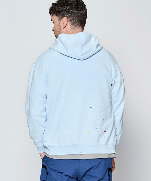 ACANTHUS(アカンサス)の「mpa4241- Vintage Wash Splash Zip-up Hooded Sweatshirt フルジップパーカー(HJ2701)(パーカー・メンズ・サックスブルー/ホワイト/ブラック・XL/L/M/S)」の9枚目の写真