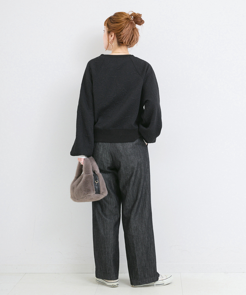 B.C STOCK(ベーセーストック)の「手洗い可 / フクレジャガードプルオーバー(Tシャツ/カットソー・レディース・イエロー/ブラック/ホワイト・FREE)」の6枚目の写真