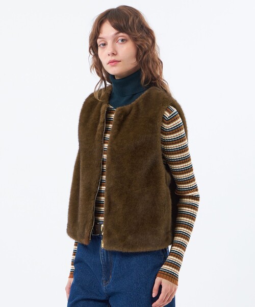 MACKINTOSH PHILOSOPHY(マッキントッシュ フィロソフィー)の「【Hollins Vest(ホリンズベスト)】エコファージレ(ベスト・レディース・ブラウン系その他4/グレー系その他2・38)」の2枚目の写真