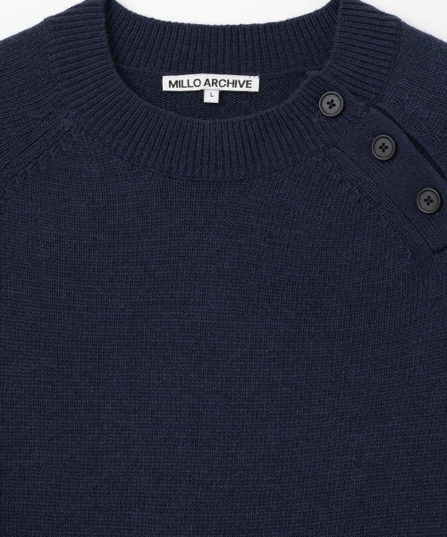 Millo Archive（ミロ アーカイブ）の「SLANTED ヘンリーネックニット [ネイビー]（ニット/セーター・レディース・その他・MEDIUM/LARGE/X-LARGE）」の2枚目の写真