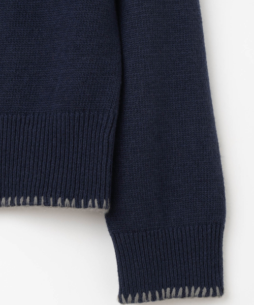 Millo Archive（ミロ アーカイブ）の「SLANTED ヘンリーネックニット [ネイビー]（ニット/セーター・レディース・その他・MEDIUM/LARGE/X-LARGE）」の3枚目の写真