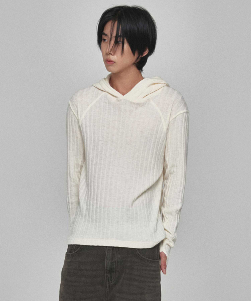 KICHUL(キチョル)の「コージーリブニットフーディー(アイボリー)(パーカー・レディース・その他・SMALL/MEDIUM/LARGE)」の2枚目の写真