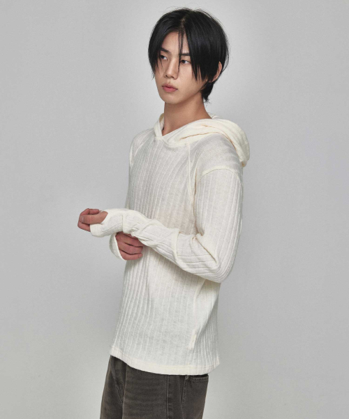 KICHUL(キチョル)の「コージーリブニットフーディー(アイボリー)(パーカー・レディース・その他・SMALL/MEDIUM/LARGE)」の3枚目の写真