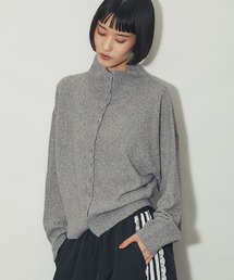 ハイネックボタンニットカーディガン