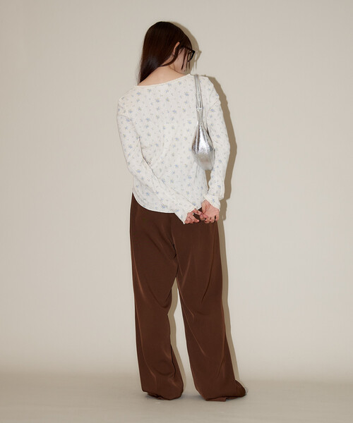 JEMORGAN(ジェーイーモーガン)の「JEMORGAN/ジェーイーモーガン 針抜き フライス 花柄 レース ロンT 限定展開(Tシャツ/カットソー・レディース・ネイビー/ブラック/サックスブルー・フリ-)」の11枚目の写真