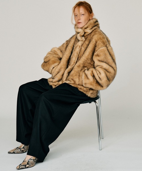 PRANK PROJECT（プランクプロジェクト）の「【2026Winter Pre-Order】シンセティックファーブルゾン / Synthetic Fur Blouson（ブルゾン・レディース・ベージュ/ブラウン・FREE）」の5枚目の写真