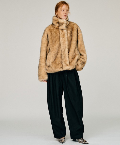 PRANK PROJECT（プランクプロジェクト）の「【2026Winter Pre-Order】シンセティックファーブルゾン / Synthetic Fur Blouson（ブルゾン・レディース・ベージュ/ブラウン・FREE）」の6枚目の写真