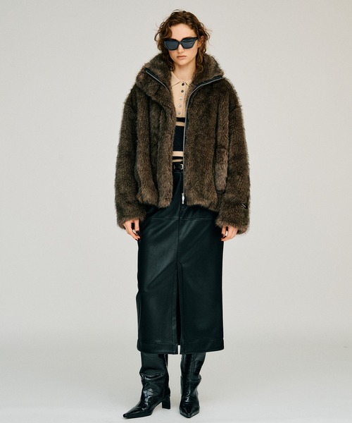 PRANK PROJECT（プランクプロジェクト）の「【2026Winter Pre-Order】シンセティックファーブルゾン / Synthetic Fur Blouson（ブルゾン・レディース・ベージュ/ブラウン・FREE）」の8枚目の写真