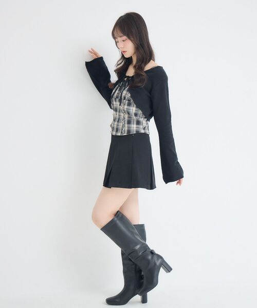ems excite（エムズエキサイト）の「バックリボンロングブーツ（ブーツ・レディース・ブラック/ナチュラル・MEDIUM/LARGE）」の13枚目の写真