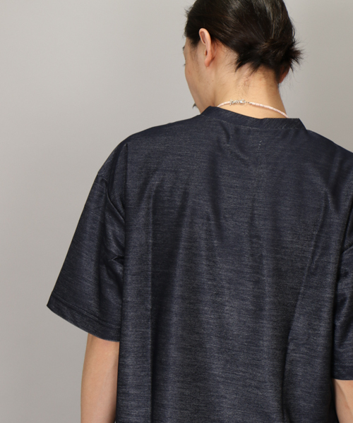 Lui's（ルイス）の「Lui's(ルイス) ブライトデニムビックTシャツ（Tシャツ/カットソー・メンズ・ブラック/グレー/ネイビー・SMALL/MEDIUM）」の5枚目の写真