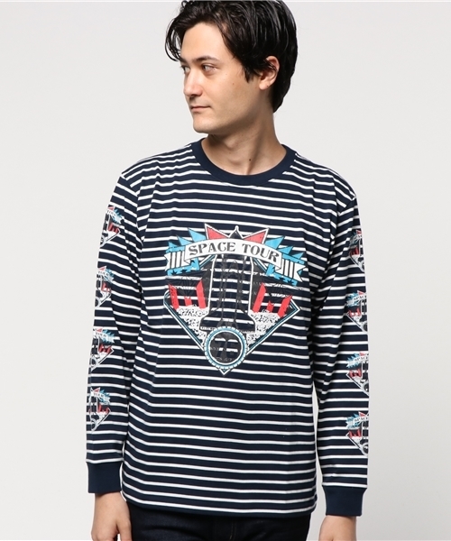ALDIES(アールディーズ)の「Space Tour Long T 袖プリント ロングスリーブT(Tシャツ/カットソー・メンズ・ホワイト/ブラック/ホワイト系その他/ネイビー・MEDIUM/SMALL/LARGE)」の4枚目の写真