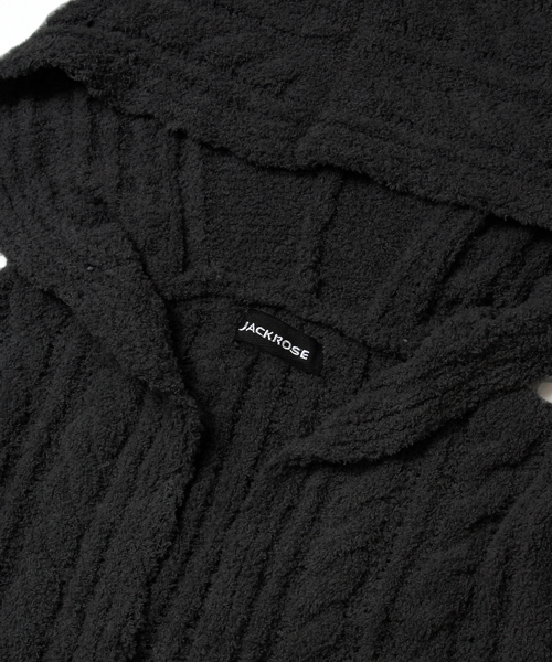 JACKROSE（ジャックローズ）の「マイクロファイバー・フードコーディガン（カーディガン/ボレロ・メンズ・ブラック/ベージュ/グレー・M/L）」の5枚目の写真
