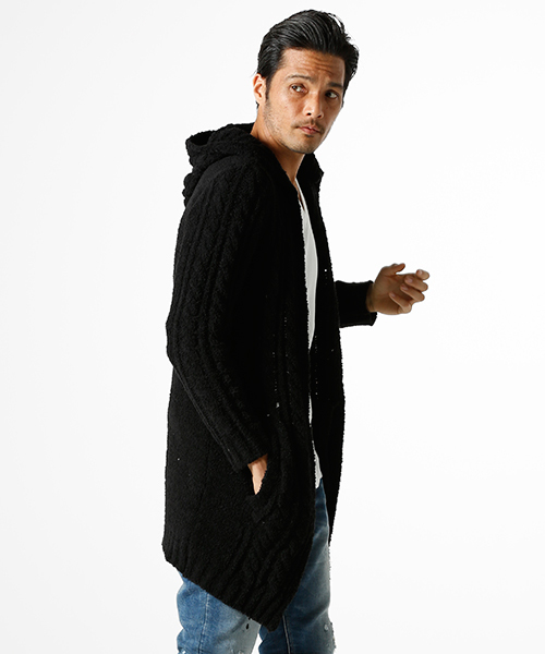 JACKROSE（ジャックローズ）の「マイクロファイバー・フードコーディガン（カーディガン/ボレロ・メンズ・ブラック/ベージュ/グレー・M/L）」の15枚目の写真