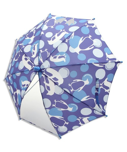 Ampersand（アンパサンド）の「ペンギン総柄プリント窓付き傘（長傘・キッズ・ネイビー/ピンク・X-SMALL/SMALL/MEDIUM）」の2枚目の写真