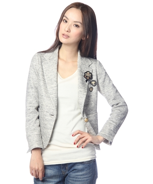 green label relaxing(グリーンレーベルリラクシング)の「GT C/L DNT 1B ジャケット GLB(テーラードジャケット・レディース・ライトグレー/ベージュ/ネイビー・34/36/38/40)」の6枚目の写真