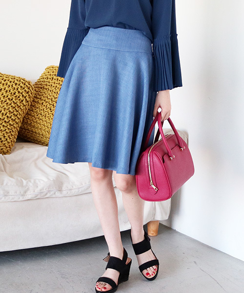 N.(N. Natural Beauty Basic)(エヌエヌナチュラルビューティーベーシック)の「ルージュブッチャーサーキュラースカート(スカート・レディース・ピンク/ベージュ/ネイビー/ブルー・MEDIUM/SMALL)」の4枚目の写真