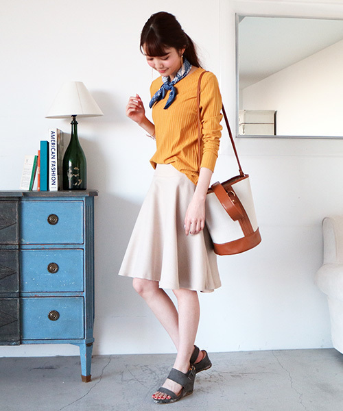 N.(N. Natural Beauty Basic)(エヌエヌナチュラルビューティーベーシック)の「ルージュブッチャーサーキュラースカート(スカート・レディース・ピンク/ベージュ/ネイビー/ブルー・MEDIUM/SMALL)」の15枚目の写真