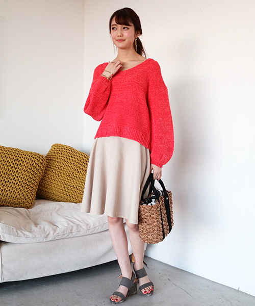N.(N. Natural Beauty Basic)(エヌエヌナチュラルビューティーベーシック)の「ルージュブッチャーサーキュラースカート(スカート・レディース・ピンク/ベージュ/ネイビー/ブルー・MEDIUM/SMALL)」の16枚目の写真
