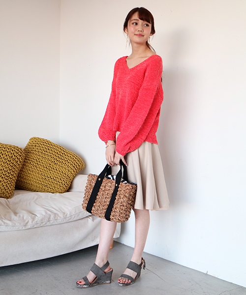 N.(N. Natural Beauty Basic)(エヌエヌナチュラルビューティーベーシック)の「ルージュブッチャーサーキュラースカート(スカート・レディース・ピンク/ベージュ/ネイビー/ブルー・MEDIUM/SMALL)」の17枚目の写真