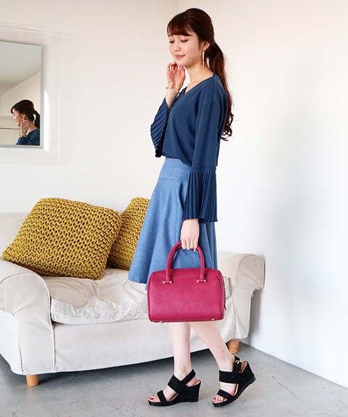 N.(N. Natural Beauty Basic)(エヌエヌナチュラルビューティーベーシック)の「ルージュブッチャーサーキュラースカート(スカート・レディース・ピンク/ベージュ/ネイビー/ブルー・MEDIUM/SMALL)」の11枚目の写真