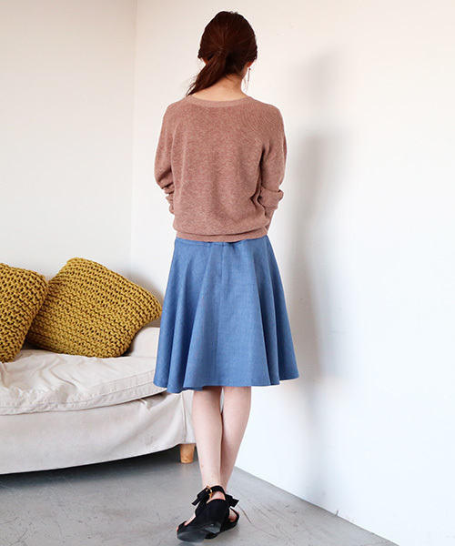 N.(N. Natural Beauty Basic)(エヌエヌナチュラルビューティーベーシック)の「ルージュブッチャーサーキュラースカート(スカート・レディース・ピンク/ベージュ/ネイビー/ブルー・MEDIUM/SMALL)」の14枚目の写真