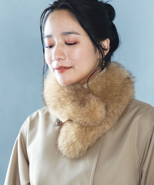 2/18-22郵送不可 ✨ FOXEY ファー付き　ベロアマフラー✨ フォックス ファー マフラー（マフラー）｜sankyo shokai