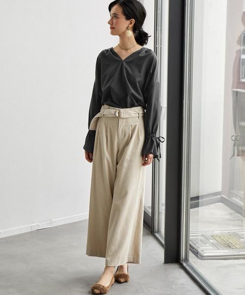 green label relaxing（グリーンレーベルリラクシング）の「CB AIRウォッシュコーデュロイ ワイドパンツ ◆（その他パンツ・レディース・ナチュラル/ベージュ/ライトブルー・36/38）」の8枚目の写真