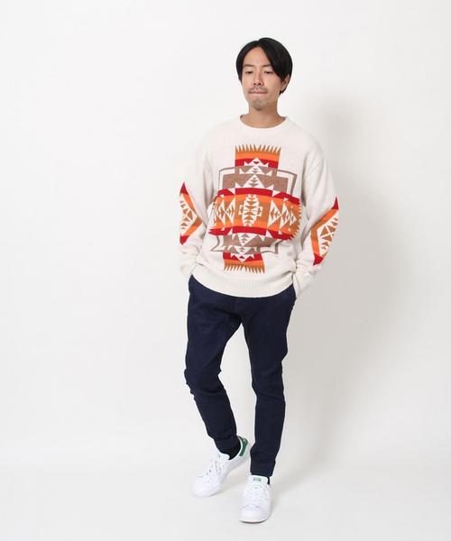 PENDLETON（ペンドルトン）の「PENDLETON(ペンドルトン)別注クルーネックニット（ニット/セーター・メンズ・コバルトブルー/ホワイト・LARGE/X-LARGE/MEDIUM/SMALL）」の4枚目の写真