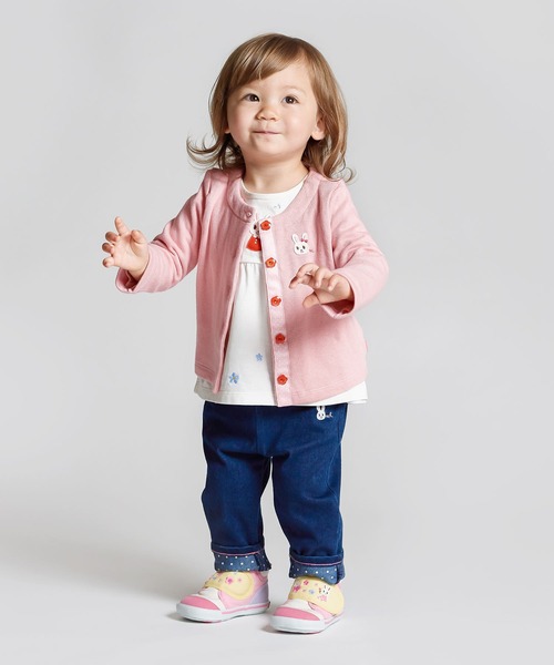 MIKI HOUSE（ミキハウス）の「うさこ 接結ダブルフェイスカーディガン  