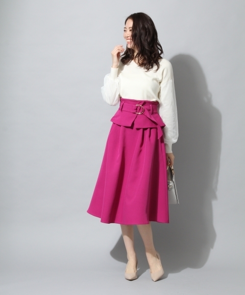 Andemiu（アンデミュウ）の「ソデチュールＶ／Ｎニット786041（ニット/セーター・レディース・ホワイト/ブラック/グレー/ネイビー・FREE）」の10枚目の写真