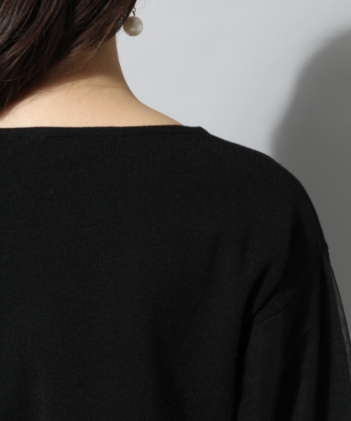 Andemiu（アンデミュウ）の「ソデチュールＶ／Ｎニット786041（ニット/セーター・レディース・ホワイト/ブラック/グレー/ネイビー・FREE）」の7枚目の写真