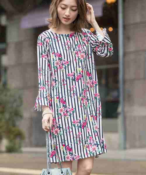 Tocco Closet トッコ クローゼット の ストライプonフラワーワンピース ワンピース Wear