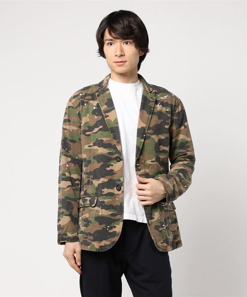 STYLEBLOCK（スタイルブロック）の「ストレッチデニムカモフラスプラッシュテーラードジャケット（テーラードジャケット・メンズ・カモフラージュ/ブルー/サックスブルー・M/XL/L）」の3枚目の写真