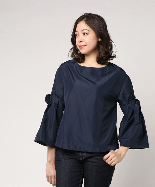 AMERICAN HOLIC（アメリカンホリック）の「・フレアリボン袖ブラウス（シャツ/ブラウス・レディース・チャコールグレー/ネイビー/オフホワイト/ライトベージュ・FREE）」の19枚目の写真