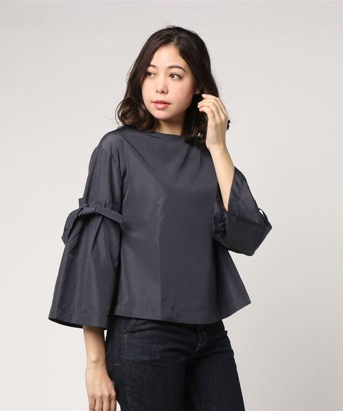 AMERICAN HOLIC（アメリカンホリック）の「・フレアリボン袖ブラウス（シャツ/ブラウス・レディース・チャコールグレー/ネイビー/オフホワイト/ライトベージュ・FREE）」の2枚目の写真