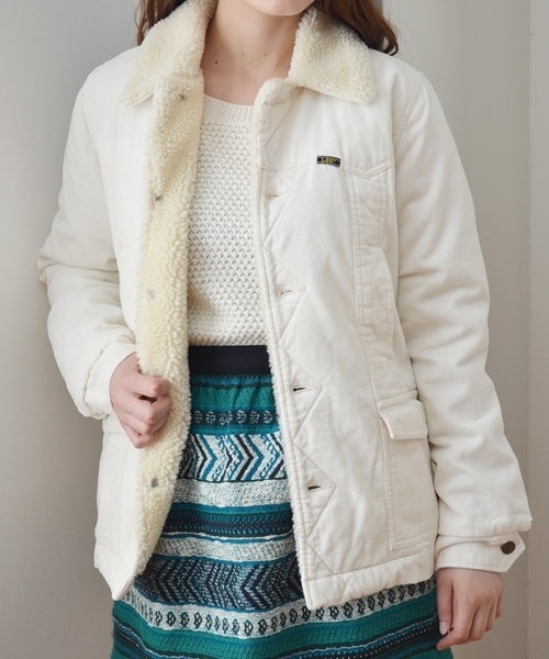 SHIPS for women（シップスフォーウィメン）の「★★LEE:コーデュロイ ランチ コート◇（その他アウター・レディース・オフホワイト/ベージュ・SMALL/MEDIUM）」の7枚目の写真