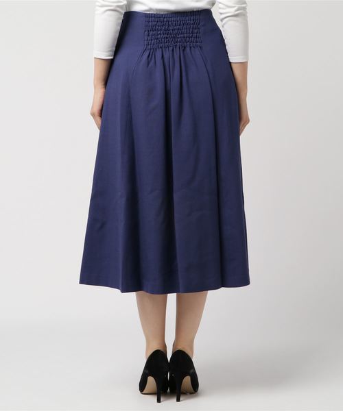 Tiara（ティアラ）の「切り替えフレアスカート（スカート・レディース・ホワイト×ブラック/キャメル/パープル・S/M）」の4枚目の写真