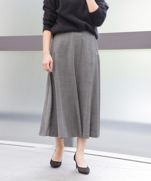 Tiara（ティアラ）の「切り替えフレアスカート（スカート・レディース・ホワイト×ブラック/キャメル/パープル・S/M）」の12枚目の写真