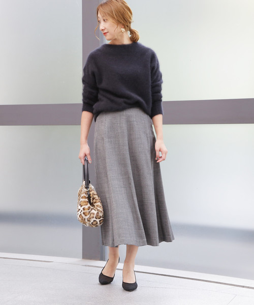 Tiara（ティアラ）の「切り替えフレアスカート（スカート・レディース・ホワイト×ブラック/キャメル/パープル・S/M）」の8枚目の写真