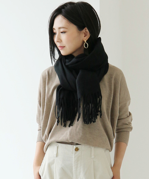 AMERICAN HOLIC(アメリカンホリック)の「ムジストール(ストール/ショール・レディース・ライトグレー/ブラック/ネイビー/レッド/オフホワイト/ブルー/キャメル・FREE)」の3枚目の写真