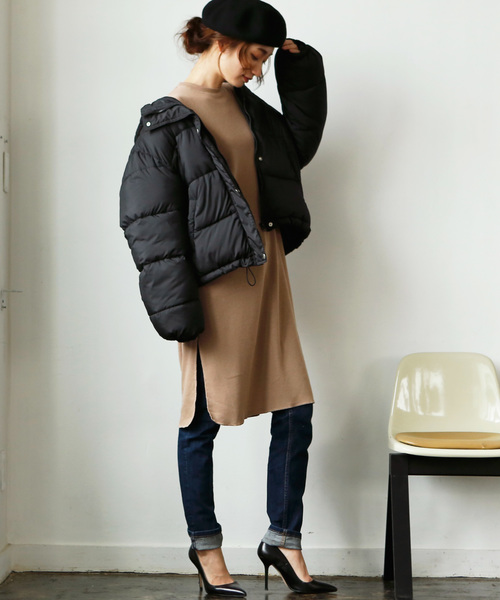 Luz Llena（ラズレナ）の「裾スリットサーマルワンピース（ワンピース・レディース・ブラック/ベージュ/グレー・MEDIUM）」の12枚目の写真