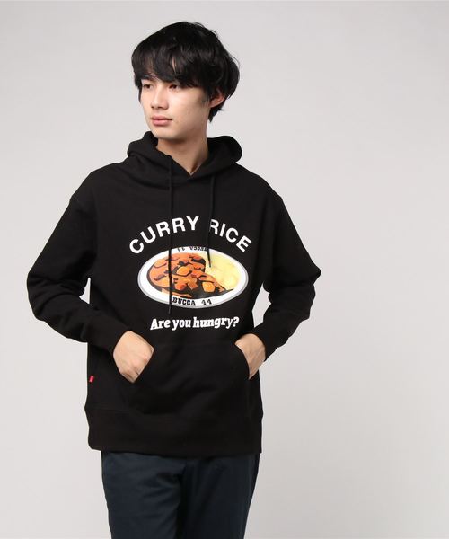 BUCCA 44（ブッカフォーティーフォー）の「【BUCCA 44】カレーライスプリントパーカー（パーカー・メンズ・ホワイト/ブラック/グリーン・MEDIUM/LARGE/X-LARGE/XX-LARGE/XXX-LARGE）」の9枚目の写真