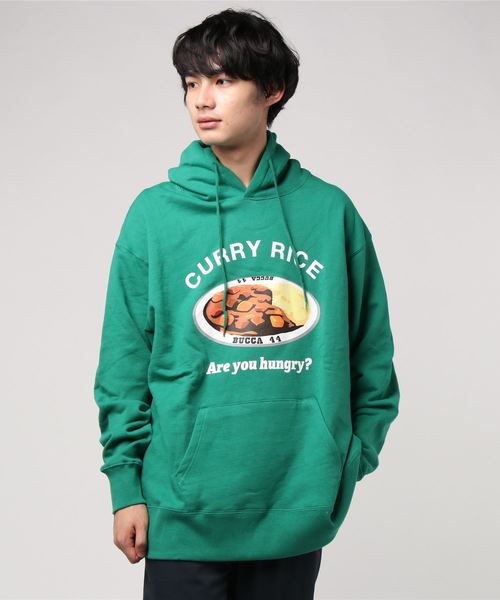 BUCCA 44（ブッカフォーティーフォー）の「【BUCCA 44】カレーライスプリントパーカー（パーカー・メンズ・ホワイト/ブラック/グリーン・MEDIUM/LARGE/X-LARGE/XX-LARGE/XXX-LARGE）」の11枚目の写真