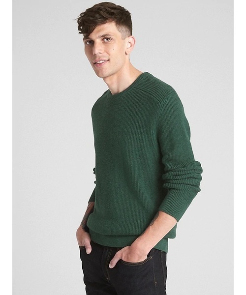 GAP（ギャップ）の「シェーカーステッチ プルオーバー クルーネックセーター（ニット/セーター・メンズ・チャコールグレー/ライトグレー/ブラック/ネイビー/グリーン/バーガンディー・S/M/L/XL/XS）」の4枚目の写真